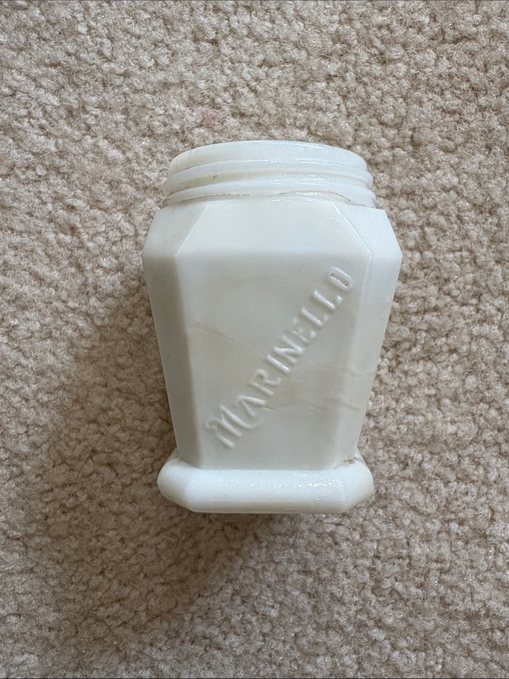 Antique Marinello Milk Glass jar
